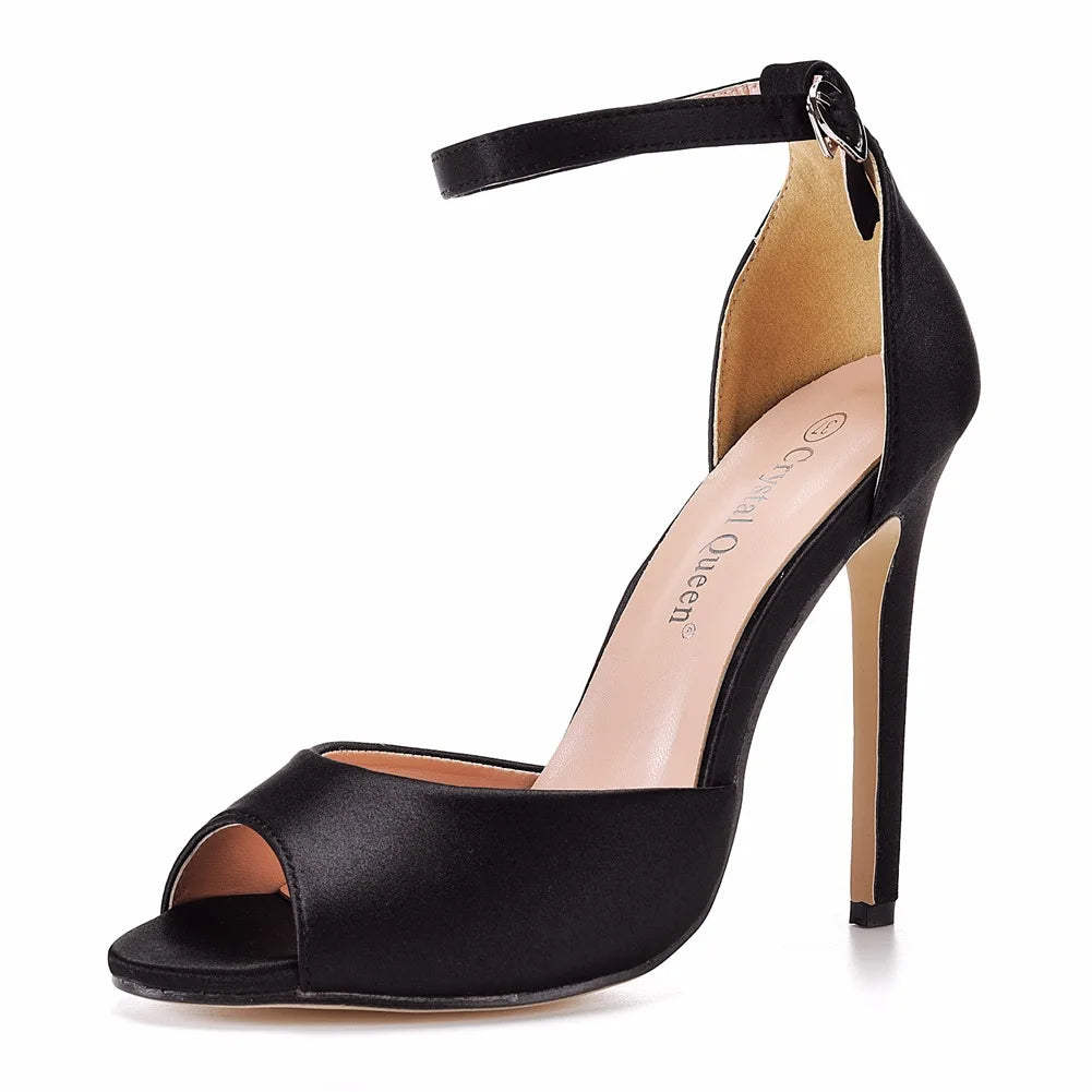 Fashion Damen Fischmaulschuhe High Heels Sandalen Pumps Gerader Riemen Übergröße High Heels Sandalen Weißer Stiletto Runder Zeh San