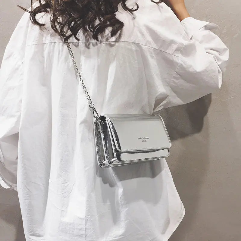 Borse da donna con patta Laser borsa a tracolla a catena a specchio borsa piccola da donna borsa a tracolla da donna borsa a tracolla