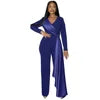 Cy9007 Combinaison élégante et ajustée pour femme, couleur unie, coupe ajustée, épaule unique, pantalon large pour femme.