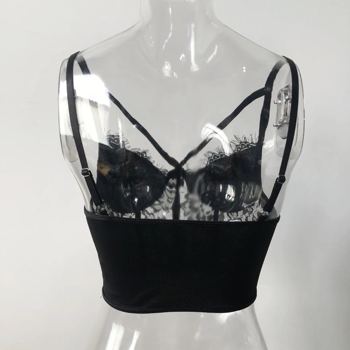 SML Damen Sexy Spitze Perspektive Top und Wimpern-Träger-BH Neue Mode Sommer Skinny Fit Produkt Spicy Girl Stil