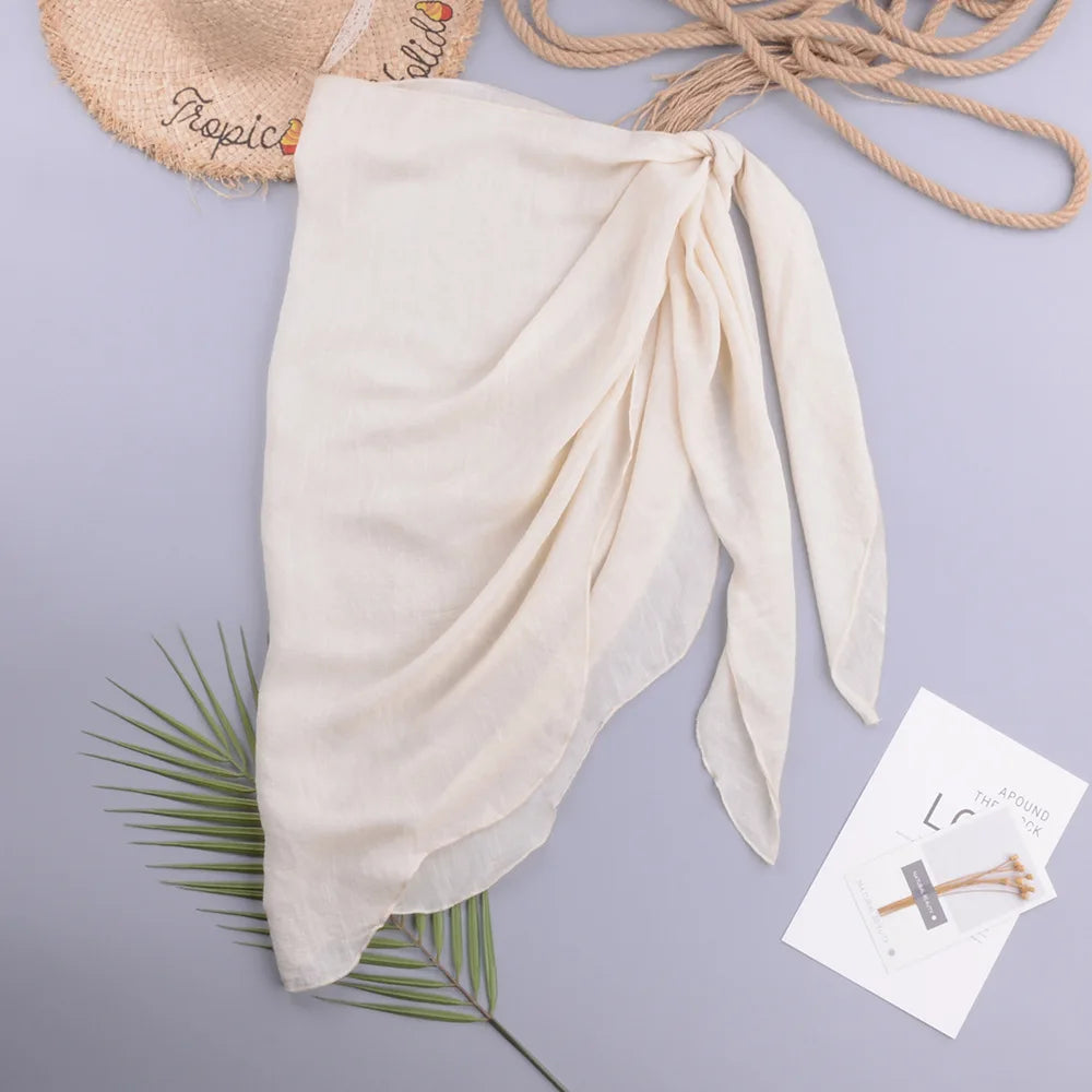 Sexy Style Damen Einfarbig Pareo Strand Bikini Vertuschung Wickelrock Sarong Strandkleidung Badeanzug Strandbekleidung Badeanzug