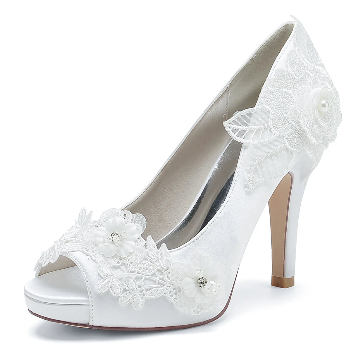 Modell 2025 Damen-High-Heel Wasserdichte Plateau-Schuhe mit spitzer Zehenpartie, flachem Ausschnitt und Perlenstickerei Pumps Sandalen