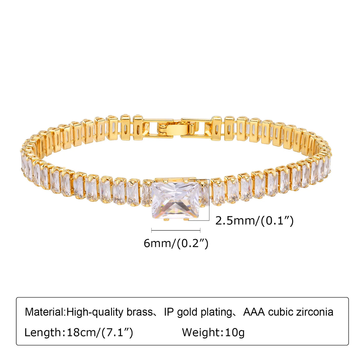 Bracciale a catena con graffetta Cinturino per orologio con zirconi placcati in oro 14 carati Collegamento grosso Gioielli impilabili regolabili per regalo per ragazza da donna
