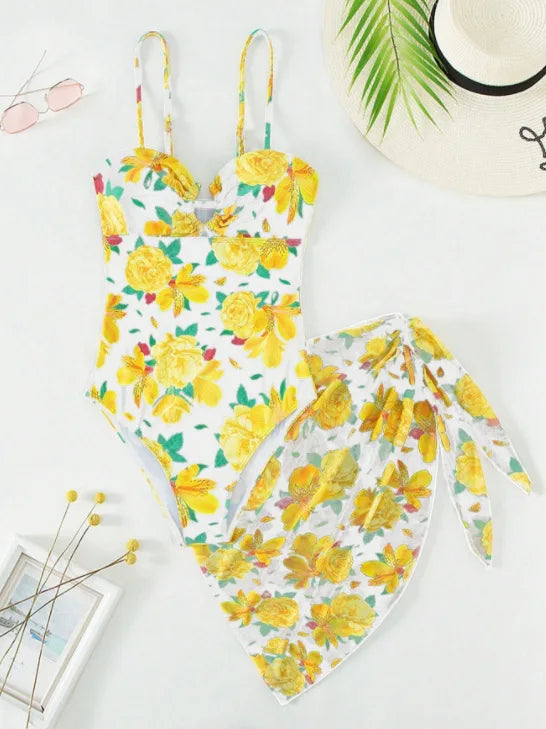 Vigoashely 2026 Lady Print 2 Piece Swimwear Sexy Women Strapped Push Up One Piece Swimsuit Monokini Beach Brazilian Bathing Suit