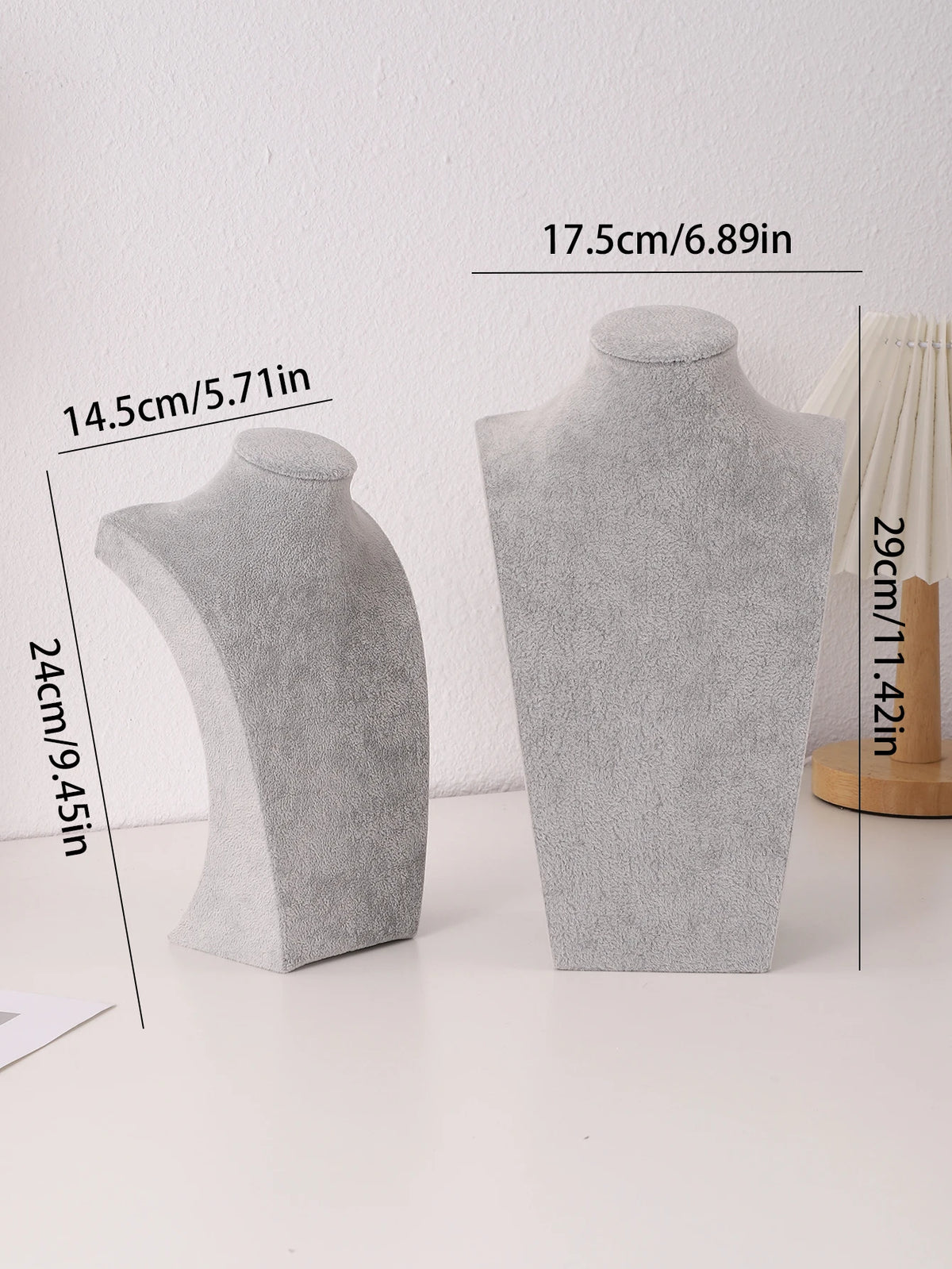 Manichino Lino Velluto Collana Ciondolo Catena Gioielli Busto Collo Espositore Supporto Manichino Collana Ciondolo Vetrina