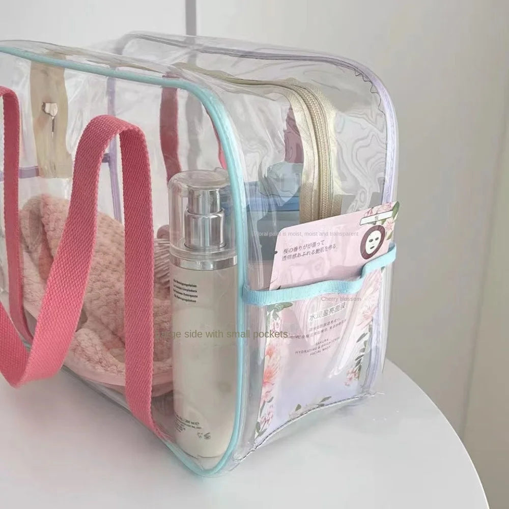 Borse in gelatina trasparente in PVC di grande capacità Borsa per il lavaggio Borsa da spiaggia estiva all'aperto Borsa da nuoto impermeabile