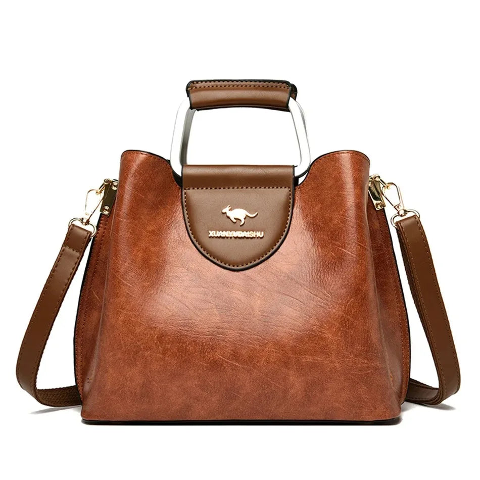 Borse di lusso in morbida pelle Borse da donna Designer 3 strati Borsa a tracolla con tracolla Sac Borsa da donna per lo shopping di grande capacità