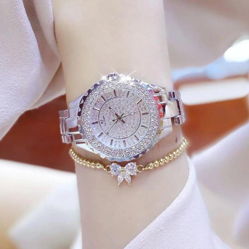 Orologi eleganti da donna con bracciale in oro 2025 Orologi da polso da donna di lusso delle migliori marche per orologio femminile Moda elegante in acciaio pieno