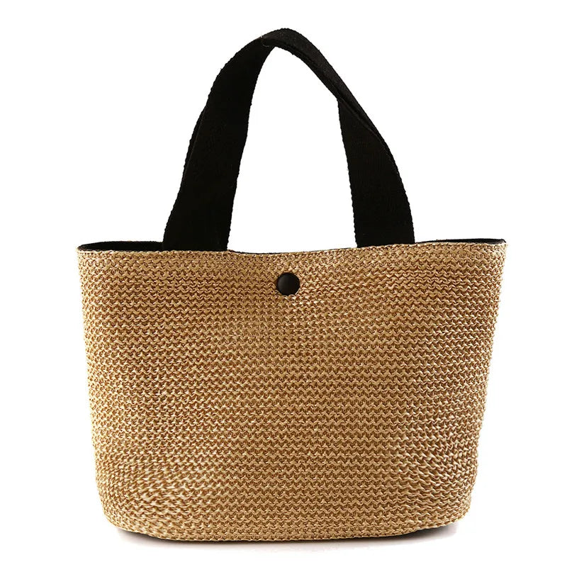 Borsa a tracolla a tracolla in paglia da spiaggia borsa a tracolla a secchiello in Rattan intrecciato estivo bohémien da donna borse a tracolla fatte a mano per le donne