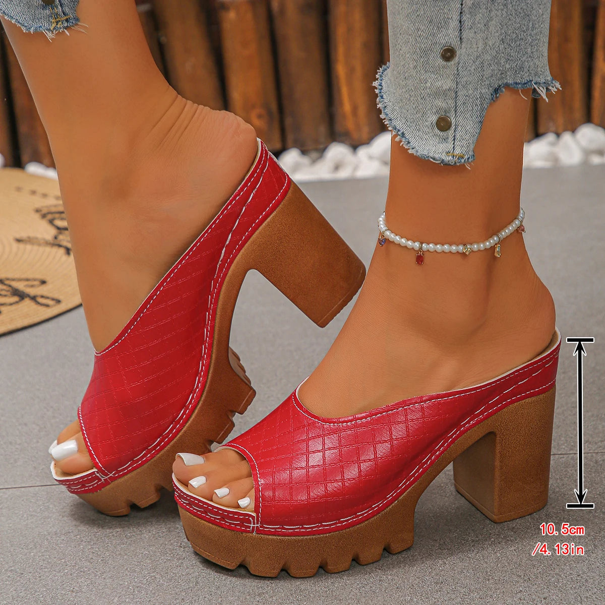 Sandales compensées d'été pour femmes, sandales à talons hauts avec plateforme, sandales compensées imperméables