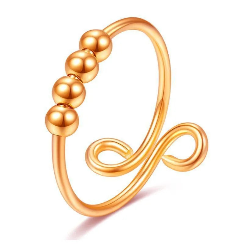 Anelli di ansia punk per donna uomo spirale Fidget perline anello gioielli di tendenza piacevole ruota liberamente anello in acciaio inossidabile antistress regalo