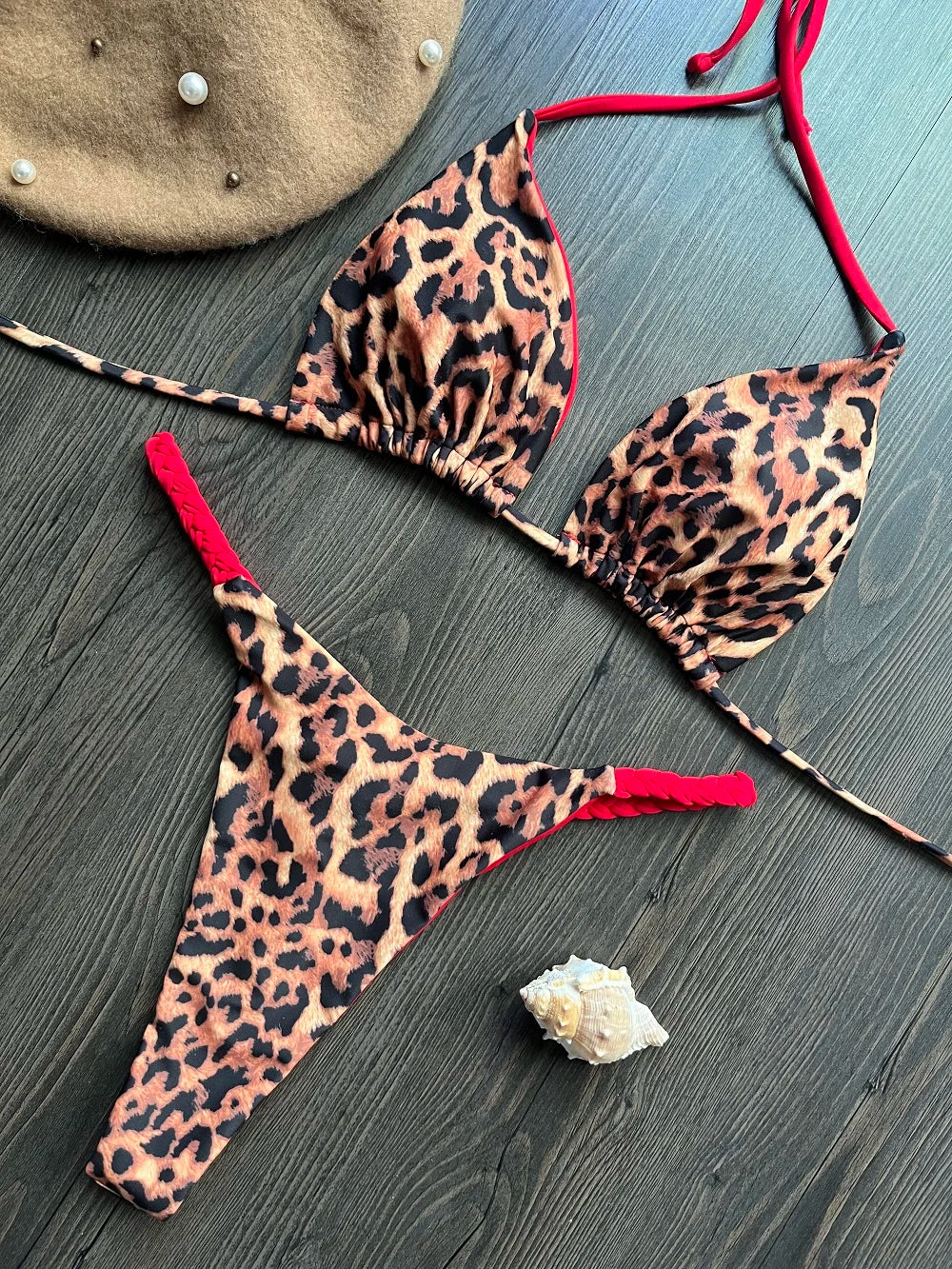 RUOTONGSEPT Bademode Damen Leopard Print Brazilian Bikini Set Sexy Tanga Badeanzug Zweiteiler Damen 2023 Strandmode