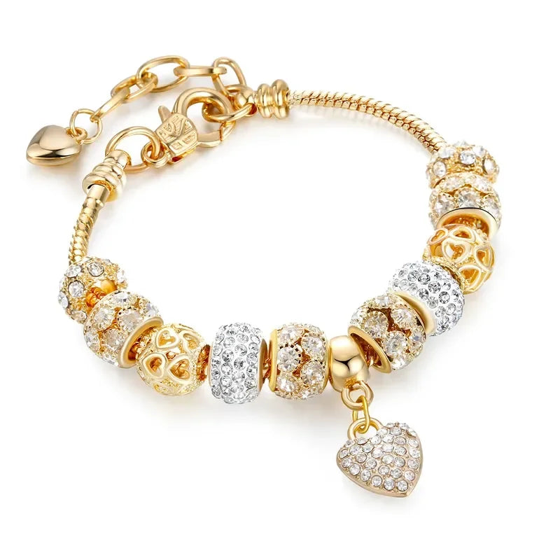 1PC Moda Donna Multi Elemento In Rilievo Love Pan Famiglia Bracciale Accessori di Gioielli Spogliatoio Quotidiano Festa Regalo di Festa -005