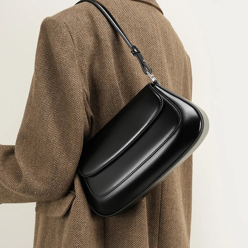 Borse di lusso Zency per donna, in vera pelle, stile francese, borsa a tracolla estiva da donna, borsa a spalla, borsa a tracolla sottobraccio.