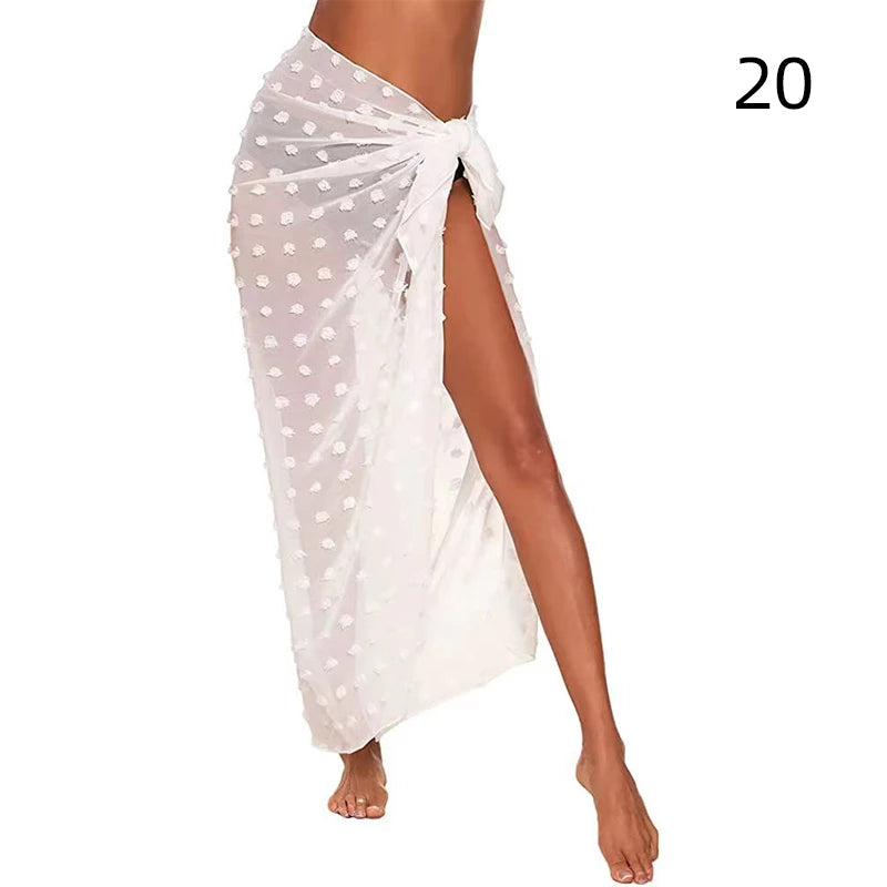 Jupes de plage sexy pour femmes, jupes de plage en mousseline, paréo long, serviette de plage, écharpe de bikini sexy