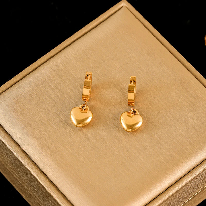 EILIECK Acciaio inossidabile 316L Cuore Amore Collana Bracciali Orecchini Set per le donne Nuovi gioielli impermeabili placcati oro 18 carati alla moda