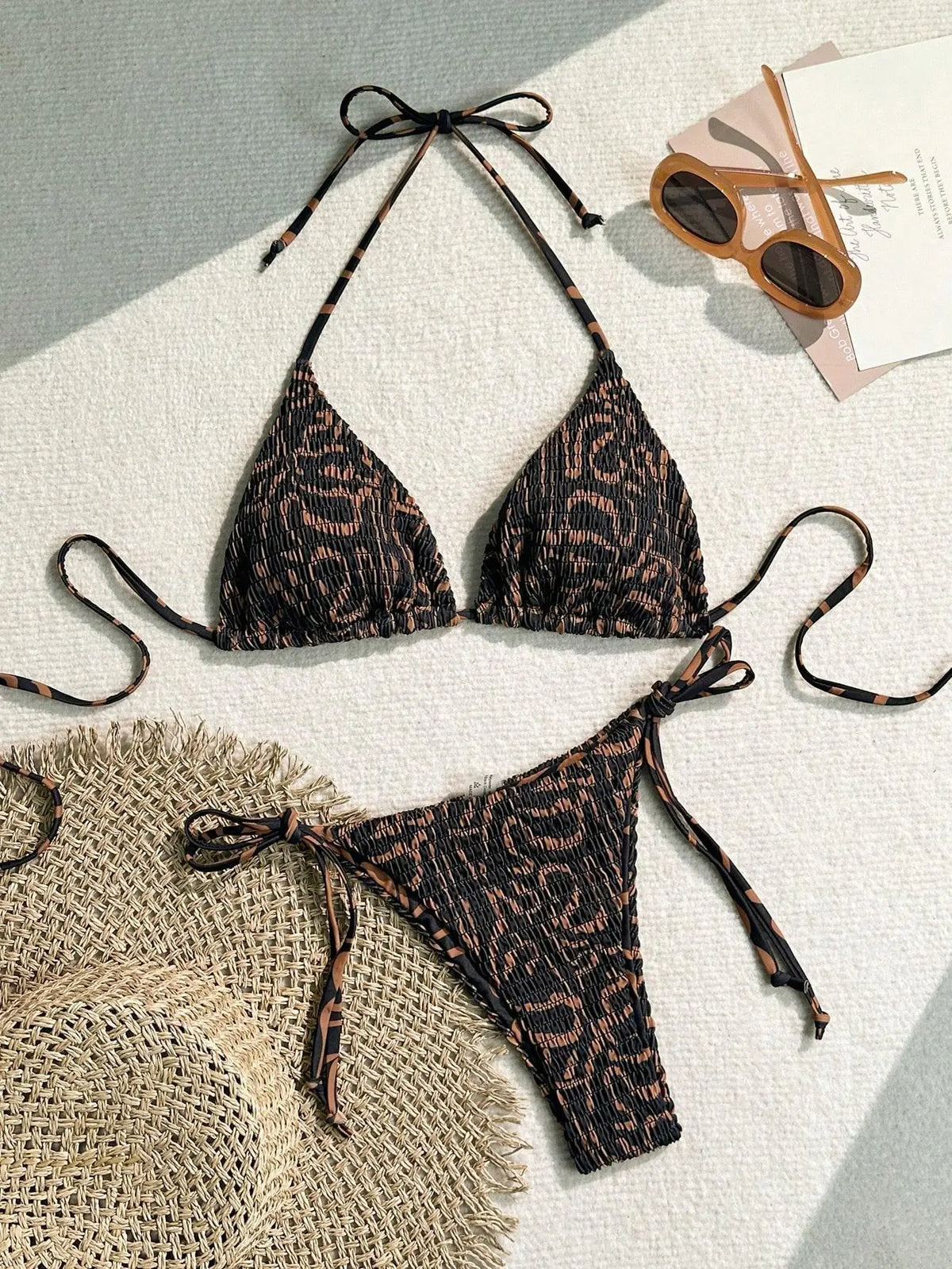 Maillot de bain imprimé bikini sexy femme, style été, col suspendu, mode haut de gamme, sport, plage, princesse, baignade