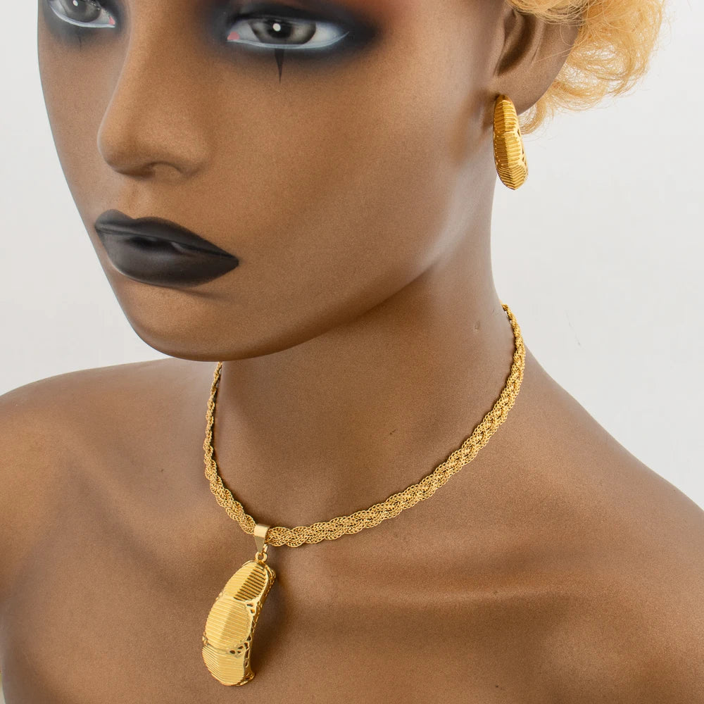 Ensemble de bijoux fantaisie pour femmes Collier et boucles d'oreilles avec bracelet et bague pour mariages Fêtes Ensemble de bijoux Cadeaux