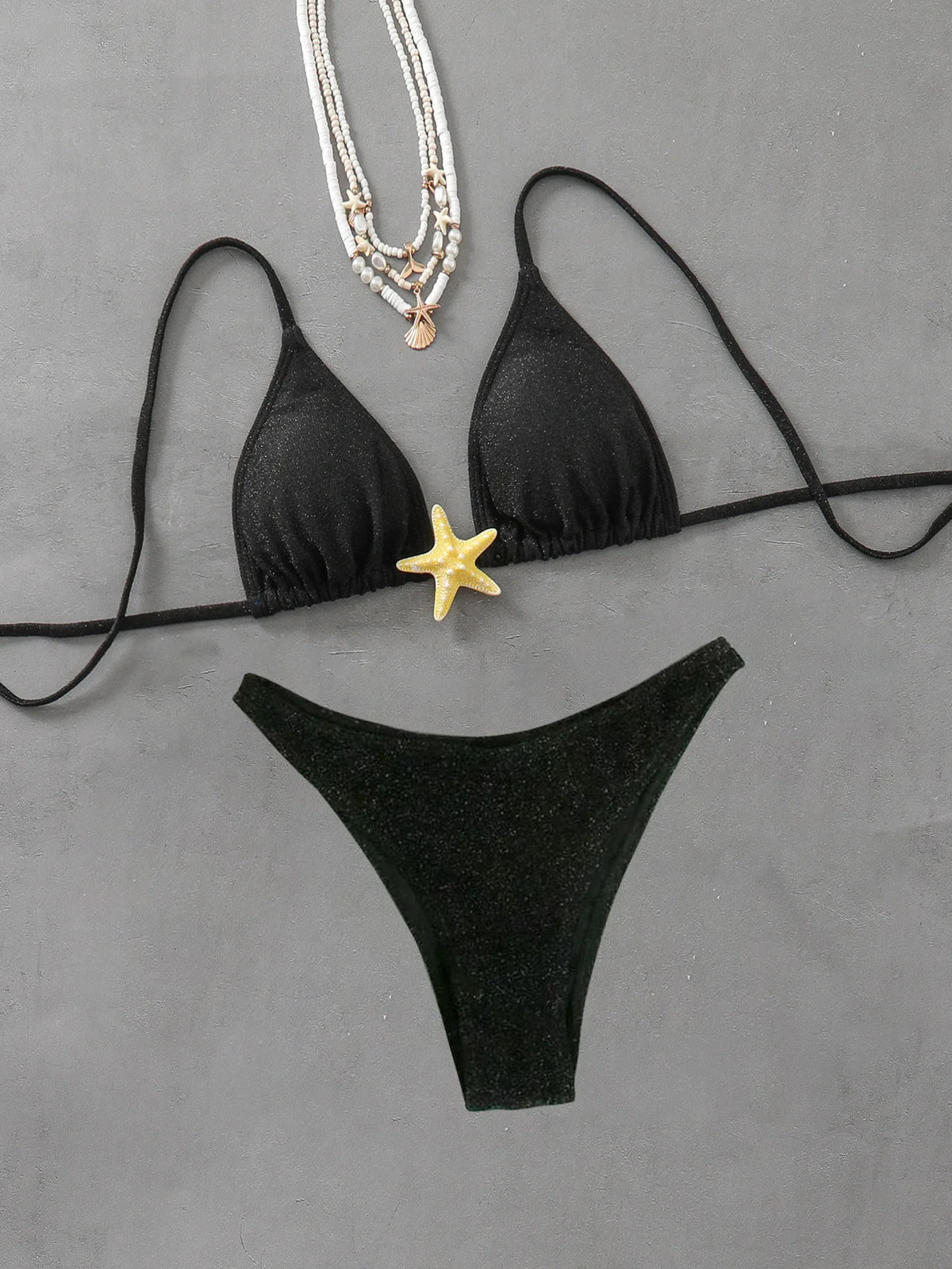 Sommer neuer Schnür-Seestern-Accessoires-Bikini, sexy Strand-Split-Badeanzug
