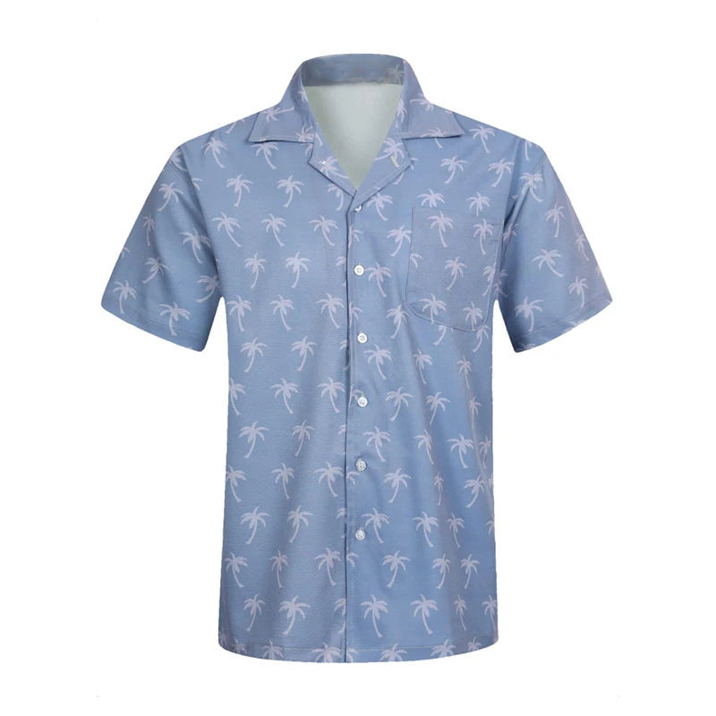 Camicia da uomo con risvolto estivo a maniche corte motivo hawaiano personalizzato stampa 3D lavoro casual quotidiano vacanza design confortevole