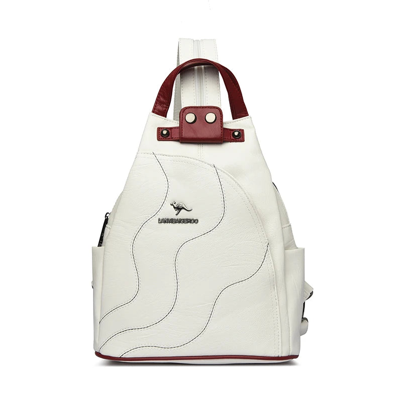 Zaini in pelle da donna Borsa da petto femminile con cerniera Zaino da viaggio Zaino da donna Mochilas Borse da scuola per ragazze adolescenti Sac A Dos