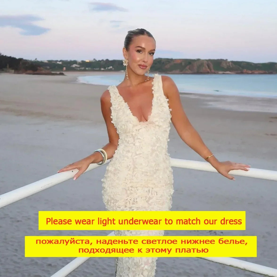 Suninheart Abito estivo per occasioni formali 2025 Abiti da sera maxi eleganti con fiori 3D Abiti da festa per invitati a un matrimonio sexy da donna