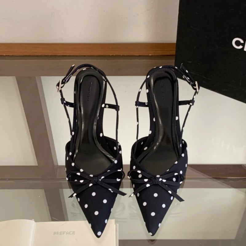 Sandales d'été à talons hauts pour femmes, mules élégantes en satin avec nœud papillon, chaussures de soirée
