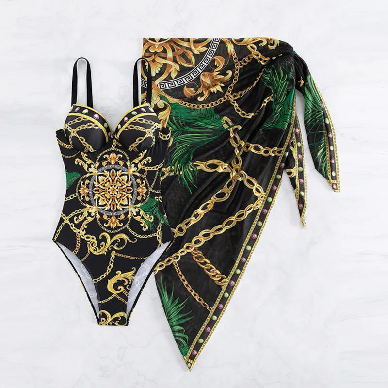 Summer Sexy Print One Piece Swimsuits Closed Female Swimwear Push Up Body Women's Swim Wear Bathing Suits Beach Pool Bather 2026