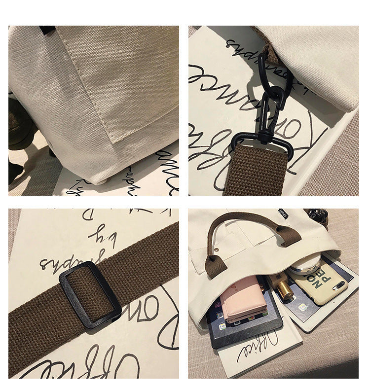 Borse di tela di moda Borsa per studenti Borsa a tracolla Borsa a tracolla di grande capacità in tinta unita Borsa shopper Borsa a tracolla femminile casual 2025