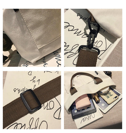 Borse di tela di moda Borsa per studenti Borsa a tracolla Borsa a tracolla di grande capacità in tinta unita Borsa shopper Borsa a tracolla femminile casual 2025