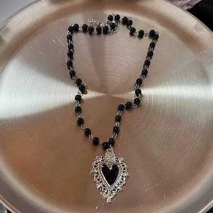 Collana con Ciondolo a Cuore Y2K Gotico, Trendy Choker da Donna in Argento con Artiglio Fantasma, Gioiello Punk per Clavicola, Regalo