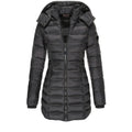 Inverno Addensare Caldo Parka da donna Cerniere in tinta unita Cappotti Manica lunga Imbottito Puff Giacca di media lunghezza Sottile Felpa con cappuccio femminile Parka