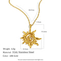 EBbelle Acciaio inossidabile Senza appannamento Ipoallergenico Luce solare Zircone Pietra Fascino Collana placcata oro 18 carati Regalo da donna