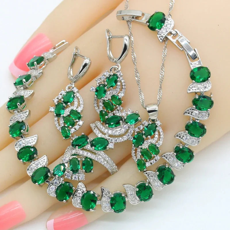 Parures de bijoux de Dubaï pour femmes, mariage, améthyste violette, collier, pendentif, boucles d'oreilles, bague, bracelet, coffret cadeau