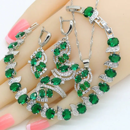 Parures de bijoux de Dubaï pour femmes, mariage, améthyste violette, collier, pendentif, boucles d'oreilles, bague, bracelet, coffret cadeau