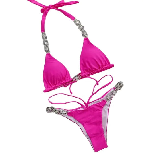 YWBZ-BZ2020037 Girls Bathing Suits Sexy Tie With Crystal Diamond Bikini Accessories Swimsuit Brazilian Swimwear