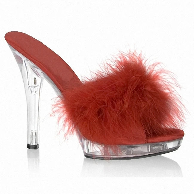 13 cm Transparent Stiletto High Heels Anti-Slip Fashion Summer Sandals Leaky Toe Platform Sexy Stripper Large Leaky Toe for Club