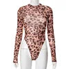 Fashion Bodysuit Sexy Top Damen Mesh Bodysuit O-Ausschnitt Langarm/ärmellos Transparenter Jumpsuit Leotard Tops SML