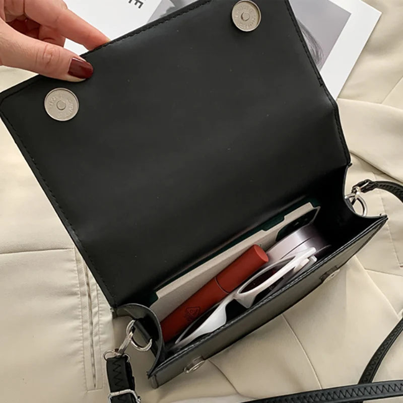 Nuove borse a tracolla moda tinta unita borsa a tracolla da viaggio femminile plaid piccole borse a tracolla in pelle PU per donna