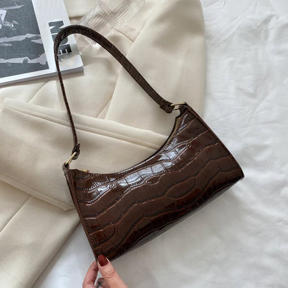 Borse in pelle PU moda per donna Borsa da ascella modello alligatore Borsa da donna piccola borsa a tracolla sotto le ascelle