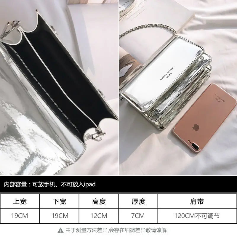 Borse da donna con patta Laser borsa a tracolla a catena a specchio borsa piccola da donna borsa a tracolla da donna borsa a tracolla