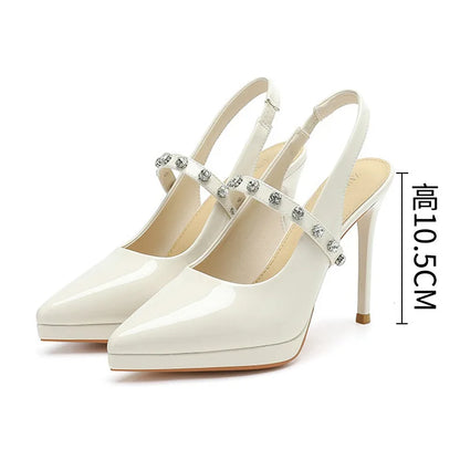 Chaussures à talons hauts pour femmes, escarpins à bout pointu, sandales élégantes à talon moyen pour dames