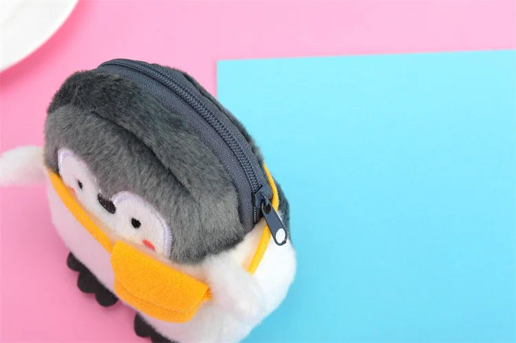Cartone animato animale ragazzi portamonete in peluche bambini portamonete con cerniera custodia portaoggetti simpatici animali portafogli donna mini borsa regalo per bambini