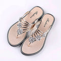 Rhinestones Flowers Outdoor Wear Casual Flip-flops Slippers Ladies Slipper Summer Sandals Flat Women's Shoes  Beach Slippers