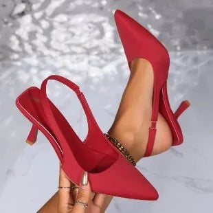 Chaussures femme Lady Office Talons Sandales Sandales à bout pointu Tige en PU et style sexy pour femme