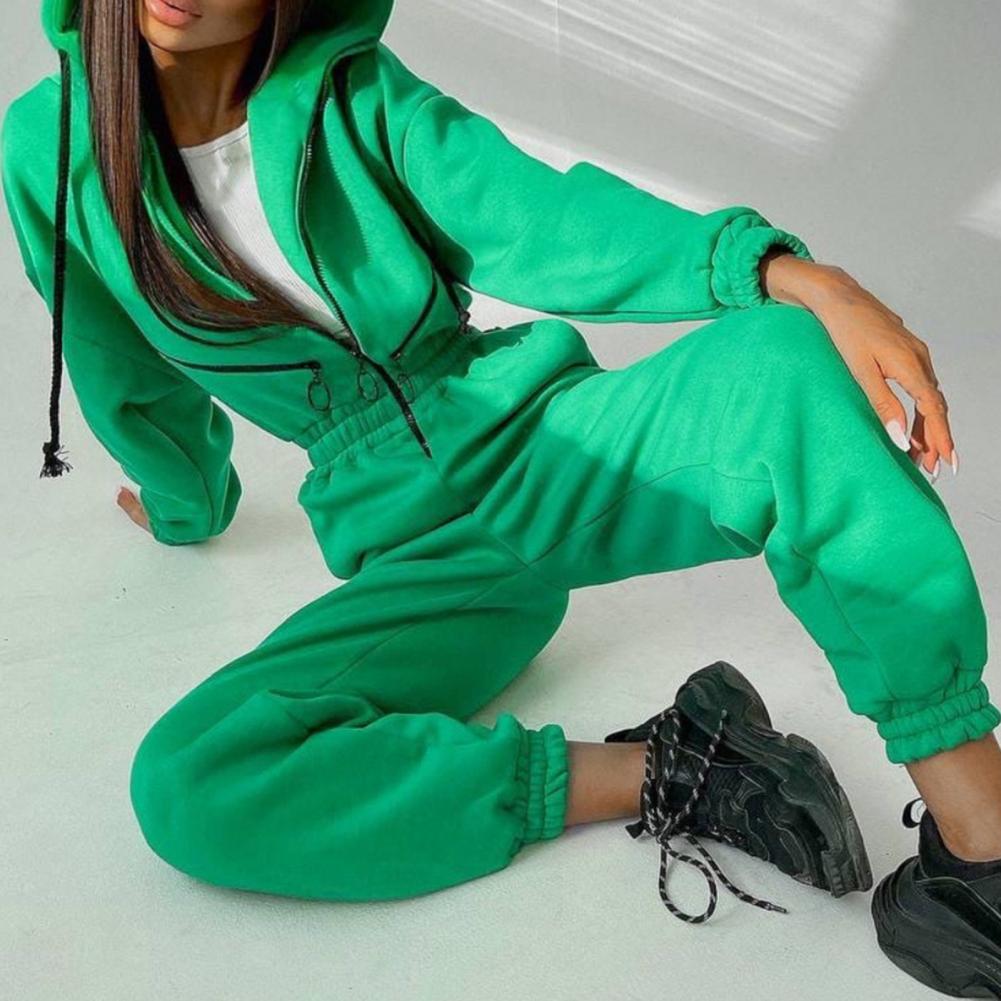 Caldo inverno donna tuta con cappuccio tinta unita spessa vita stretta pagliaccetti casual donna felpa con cappuccio tuta tuta combinaison femme