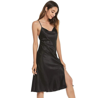 Camicia da notte estiva Ruffles Lady Nightwear camicia da notte raso senza spalline gonna intimo Lingerie Sexy vestiti per la casa accappatoio
