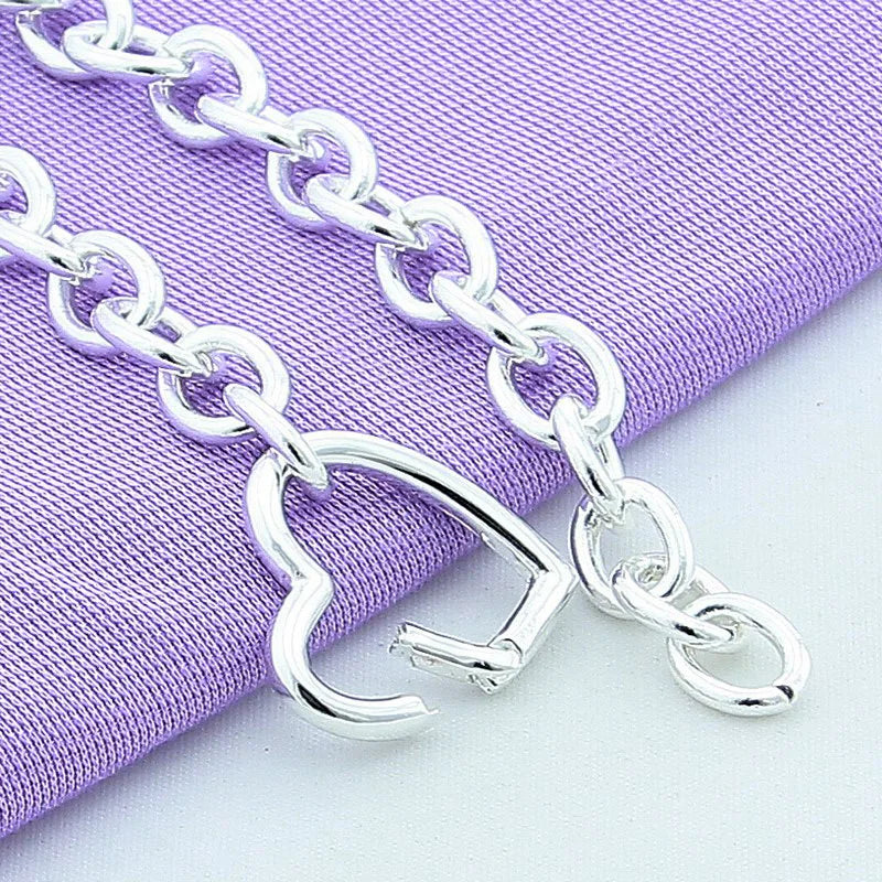 Bracelets Femme Argent Sterling 925 Boucle Cœur Bracelet pour Femmes Bracelets Romantiques Argent 925 Bijoux