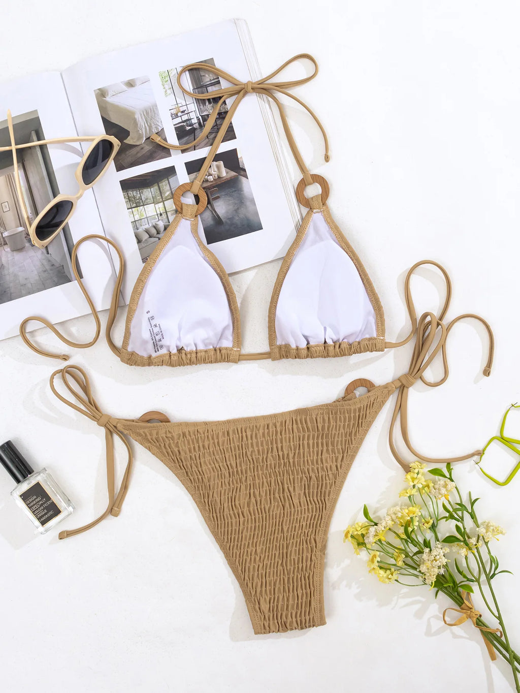 JT-BQ048 Neuer Stil Heißer Verkauf Bikini Damen Sexy Split Bikini-Anzug Damen Einfarbiger Badeanzug
