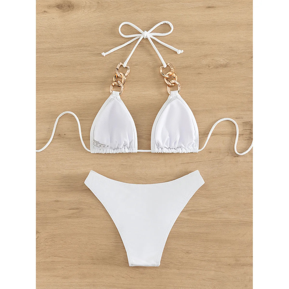 Bikini & Beachwear Women's Ultra Thin Elastic Thong Bikini Set Side Tie Sexy Solid Color Swimsuit Bandage Style Brazilian 2124